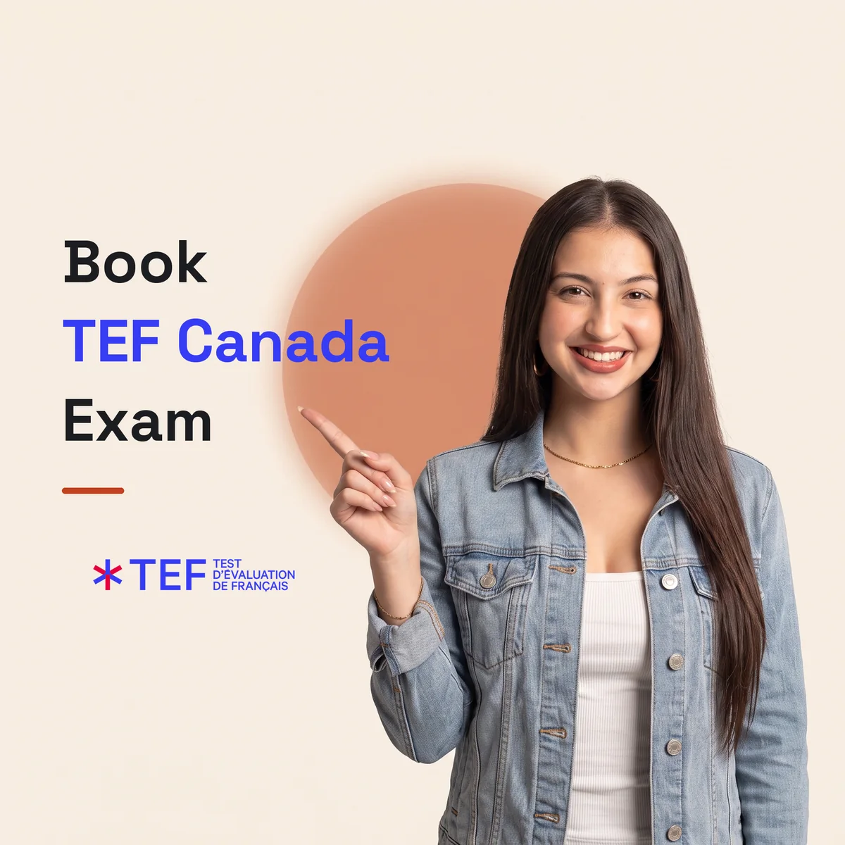 Book TEF Canada Exam — banner with the official TEF logo