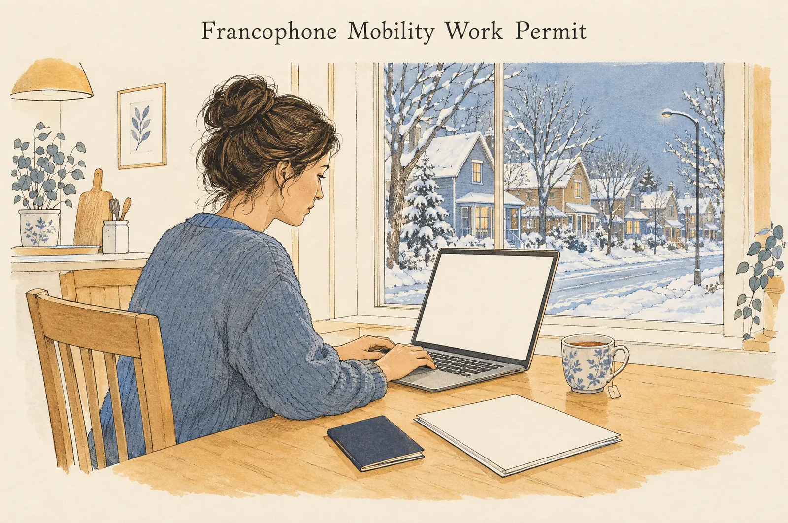 Francophone Mobility work permit application: applying online at home with a passport and a job offer letter