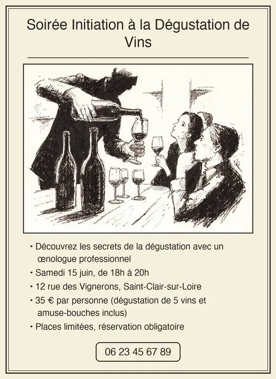 Soirée Initiation à la Dégustation de Vins (TEF Canada expression orale Section A poster)