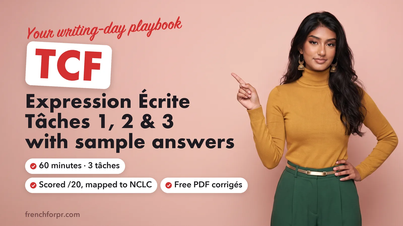 TCF Canada expression écrite: tâches 1, 2 and 3 explained with sample answers and a free PDF of corrigés