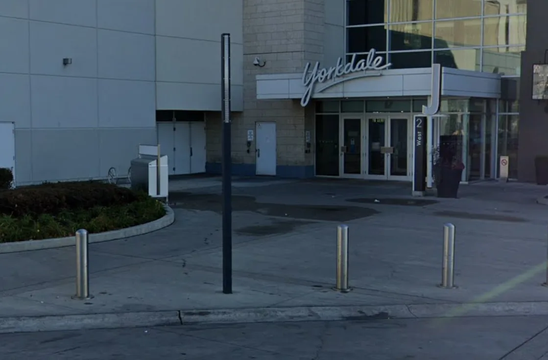 Entrance to Yorkdale Shopping Centre at 3401 Dufferin St, North York, where TFA French Classes Toronto holds in-person French classes